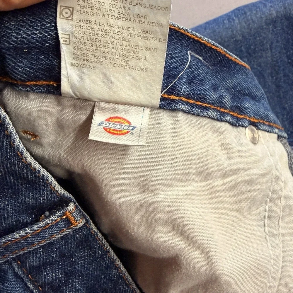 Dickies Jeans Mens 38x30 Blue Denim Relaxed Fit Straight Leg Work Pants